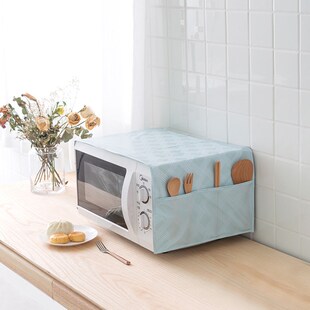 PEVA Microwave Oven Cover with Storage Pockets Oil Dust Wate