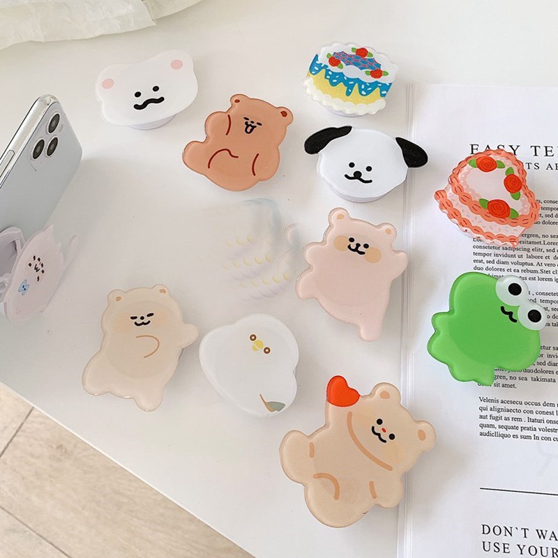 Cartoon Finger Ring Holder Glossy Korea Kawaii Griptok Phon