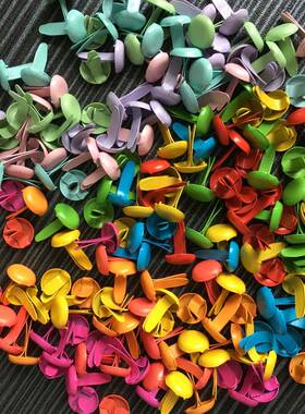 100Pcs 8*12mm Mixed Color Metal Round Brads Scrapbook Brads