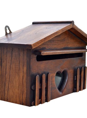 Outdoor Wooden Post Box Letter Mailbox Lockable Wall Mounted
