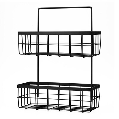 Cabinet Kitchen Storage Organizer Basket 2 Tier Spice Rack