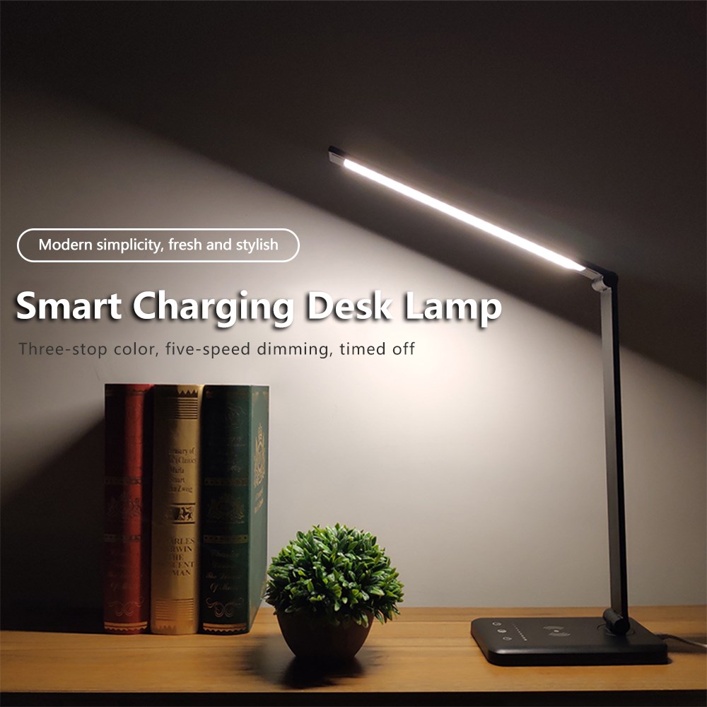 Wireless LED Desk Lamp Touch Bedside Table Lamp usb Foldabl
