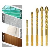 Bit Carbide Glass Hex Tile Drill Spear Cross Shank Head Dri