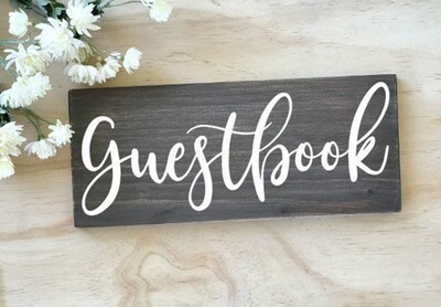 Guestbook Sign Decal Wooden Wedding Decor er Rustic Wedding
