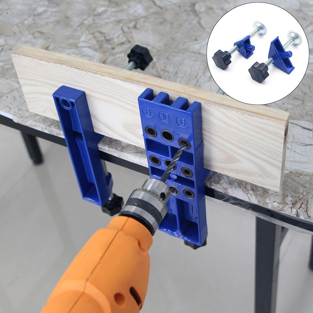 Universal Dowelling Jig Set With Aligning Clamps Dowel Pins