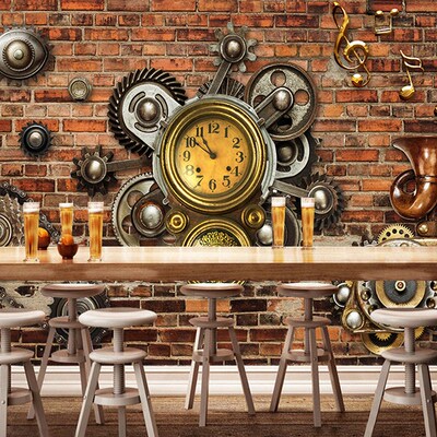 Personalized Customization Mechanical Gear 3D Wall Murals W
