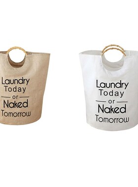 Laundry Basket Portable Cotton Clothes Storage Bag Dirty Cl