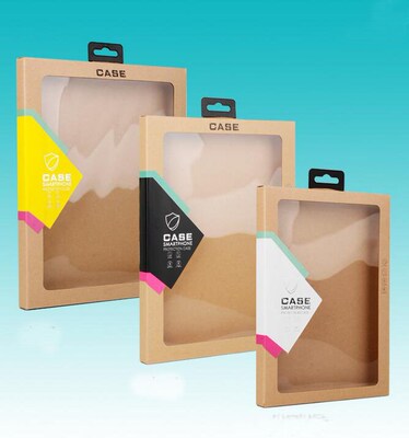 50pcs New Kraft Paper Package Box With Cleartransparent Pvc