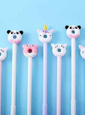 4pcs Cute Donuts Pen Ballpoint 0.5mm Black Color Gel Ink Pe