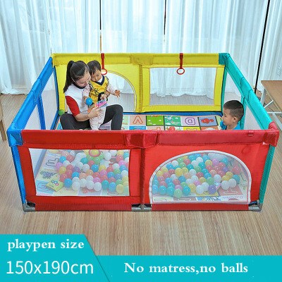 Baby Playpen Fence Foldable Alloy Steel Pipe Toddler Indoor
