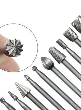10PCS HSS Routing Router Bits Burr Rotary Tools Rotary Carvi