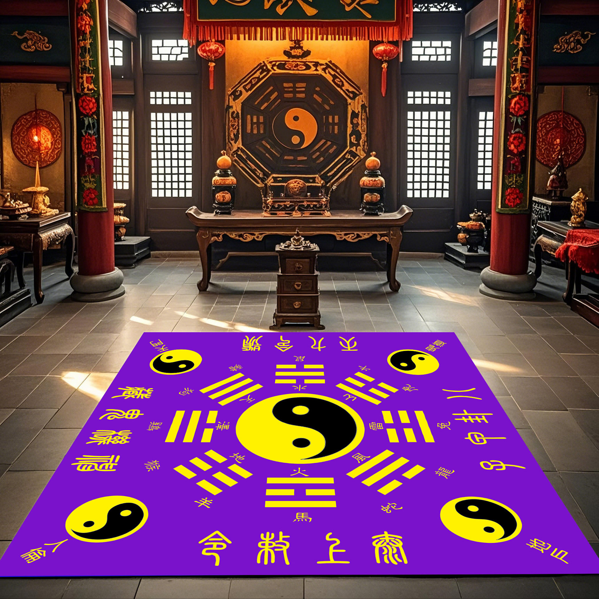 道士紫罡毯阴阳太极八卦地毯先天