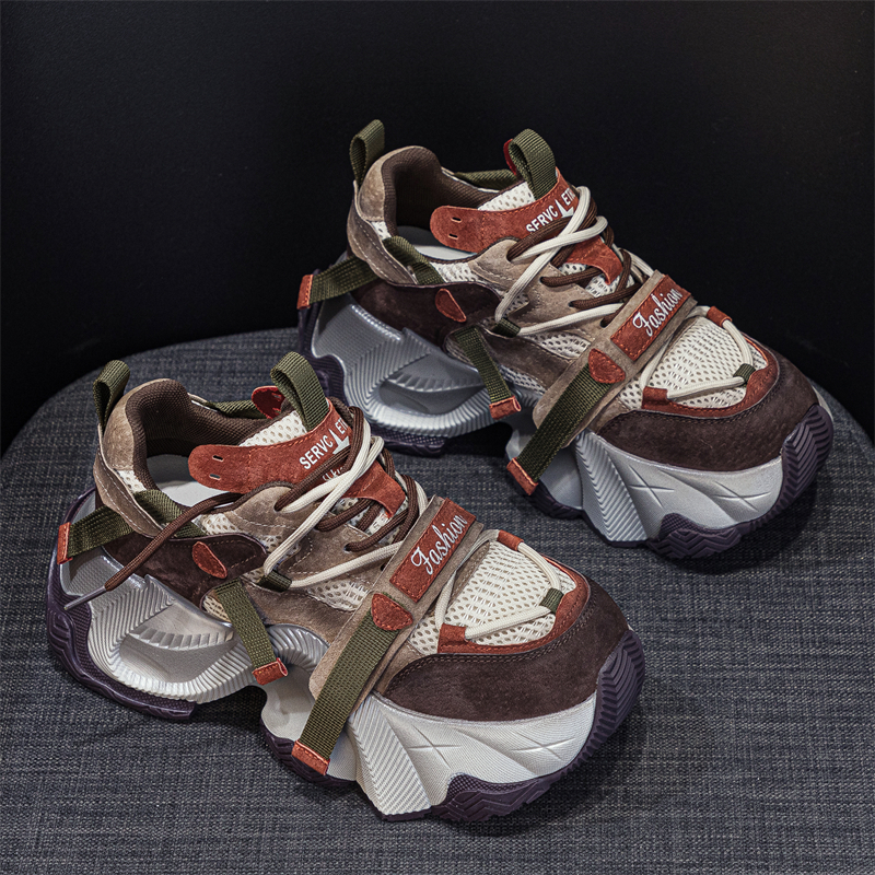 真皮休闲增高老爹鞋运动鞋秋季女