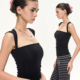 无袖 KVKV 吊带女 夏季 性感修身 运动瑜伽慢跑肤感黑色方领背心 美式