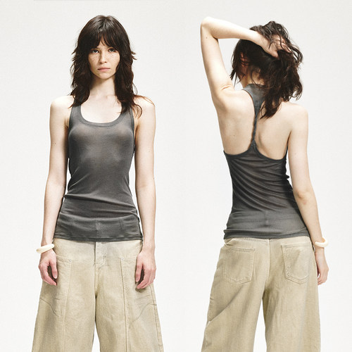 KVKV扭带设计露背工字背心 夏天镂空性感纯欲显瘦高级感挂脖吊带