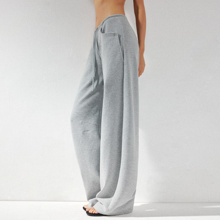 KVKV廓形弧形SISI裤低腰肌理感抽绳宽松弯刀裤香蕉裤 高级休闲裤