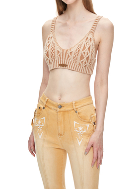 Cashmere Tank Top 工艺感双色绞花 超高舒适度山羊绒毛织胸衣