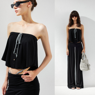 KVKV 上衣 两穿抽绳抹胸短款