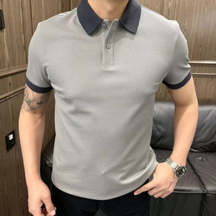 翻领短袖 日本品质高端商务男士 薄款 POLO衫 纯色休闲运动半 透气夏季