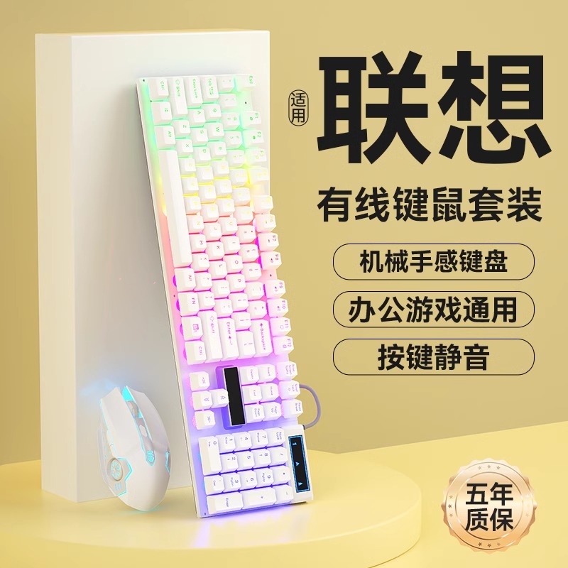 有线鼠标键盘套装静音机械电竞游戏办公专用台式电脑笔记本通用