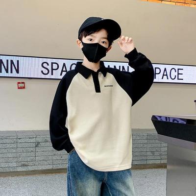 男童春装POLO衫儿童T恤长袖春秋卫衣薄款2025新款开春翻领上衣潮t