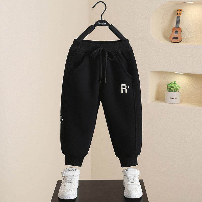 男童裤子运动裤2025新款加绒秋冬装儿童洋气一体绒卫裤早春休闲裤