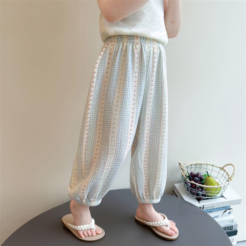 防蚊裤女童夏季轻薄款2026款漂亮女宝夏天灯笼裤儿童夏装速干裤子