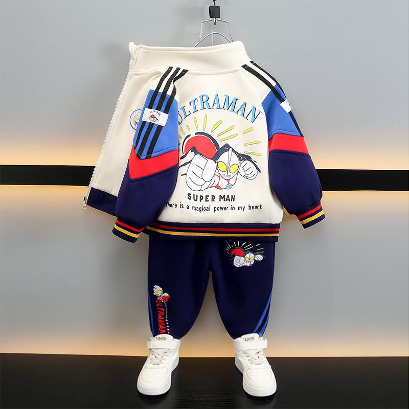 奥特曼衣服男童春秋棒球服套装2025新款帅气时髦男孩春装运动外套