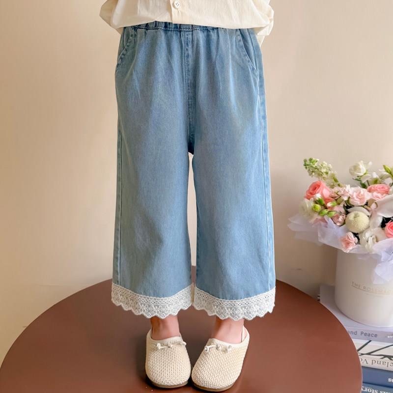女童牛仔裤夏季2026新款儿童洋派天丝阔腿裤幼儿夏季服饰薄款宽松
