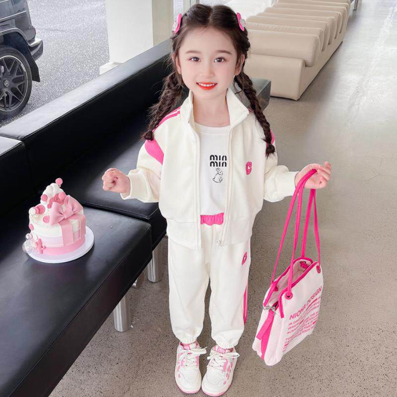 女童套装春秋2025新款儿童洋气运动宝宝时髦纯棉休闲秋装韩版秋季