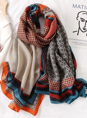 2020 New design brand women scarf fashion print cotton sprin