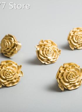 Golden brass rose handle closet cupboard door closet drawer