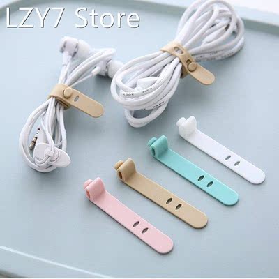 Silicone Data Cable Organizer Headphone Cord Finishing Buckl