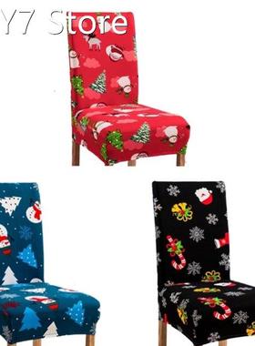 2022 New Christmas Dining Chair Cover Cute Snowman Santa Pat
