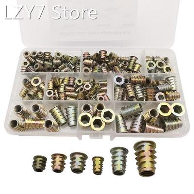 165Pcs/Box Threaded Insert Nut Wood Furniture Inserts Hexago