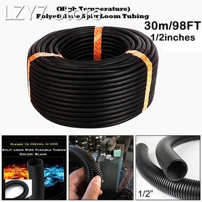 98ft Polyethylene Split Wire Loom Conduit Tubing Sleeve Cabl