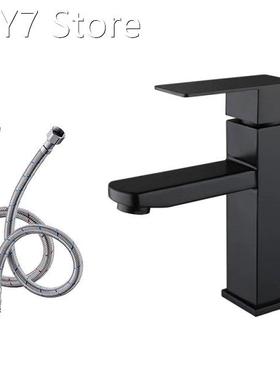 Matte Black Single Handle Bathroom Sink Faucet, Stainless St