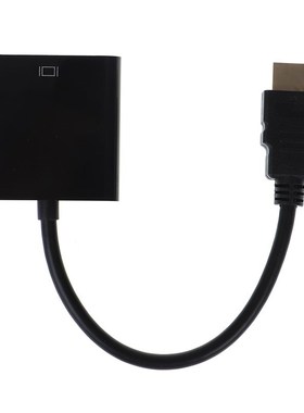 Black HDMI to VGA adapter cable Projector monitor HD convert