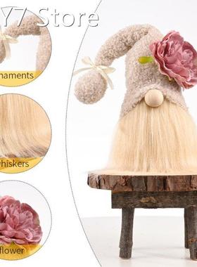 2022 New Carnation Lamb Wool Long Hat Gnome Doll Ornaments C