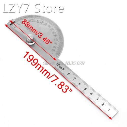Stainless Steel Round Head 180 degree Protractor Angle Finde