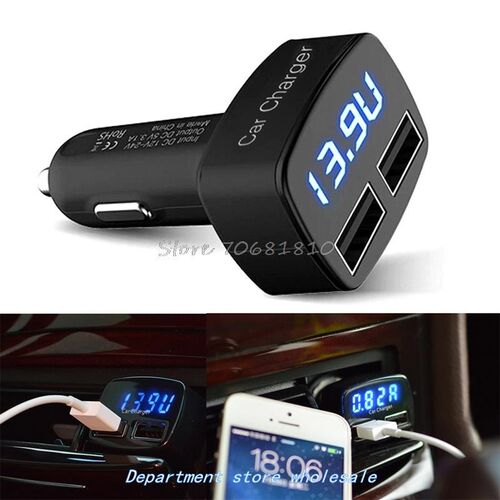 Car Charger 4 in 1 Dual 3.1A USB Voltage Current Meter Teste