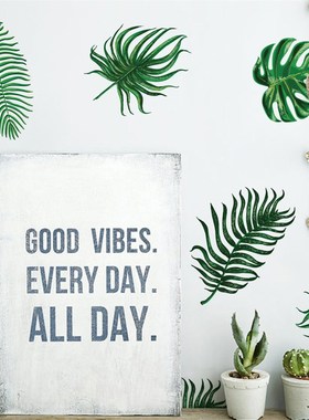 Wall-Stickers Palm-Leaves Kitchen-Decoration Living-Room Rem