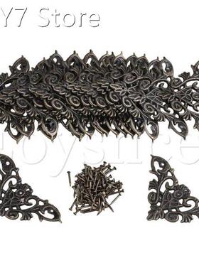 10pcs Bronze Desk Shelf Edge Cover Vintage Style Decor Corne