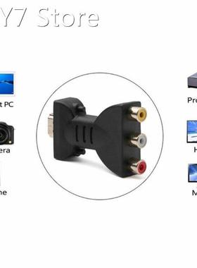 Black Composite AV Audio Video Adapter Converter HDMI-compat