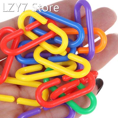 100pcs Plastic Parrot Toys C-clips Hooks Chain C-links Sugar