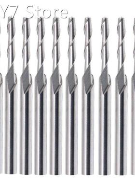 3.175x2x10mm Two Flute Spiral Cutter CNC Router Bits Set of