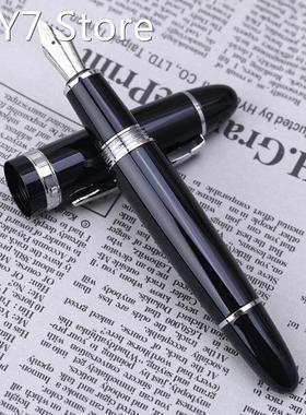 New Jinhao 159 Black And Silver M Nib Fountain Pen Thick Who
