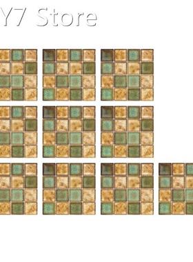 New 10pcs Vintage Tile Sticker 3D Peel Stick Floor Wall Deca