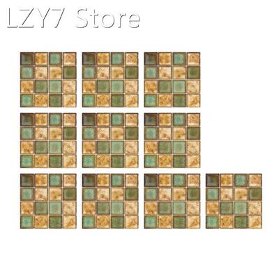New 10pcs Vintage Tile Sticker 3D Peel Stick Floor Wall Deca