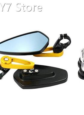 2Pcs Motorcycle Bar End Side Rearview Mirror Universal Motor